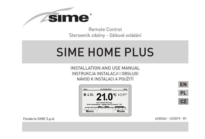 Sime HOME PLUS Installation and use manual