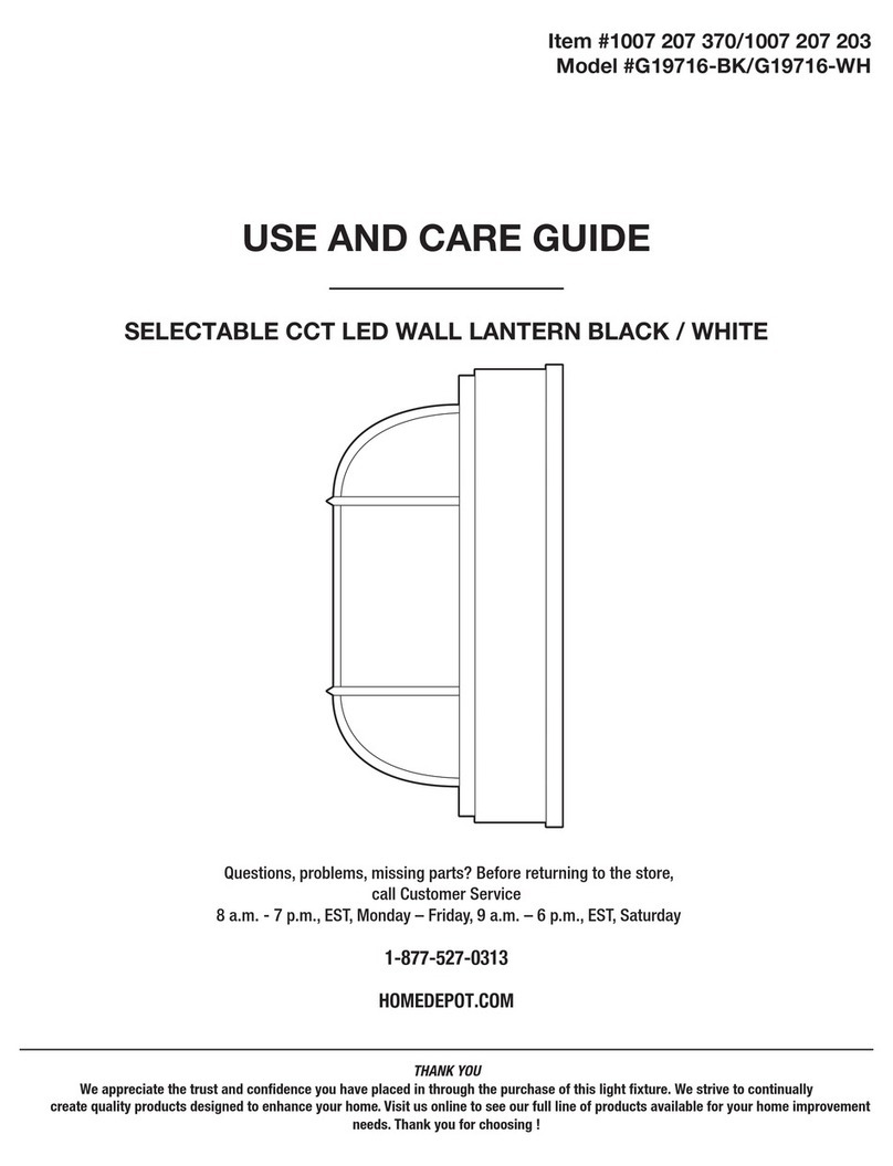 HOMEDEPOT G19716-BK Use and care guide