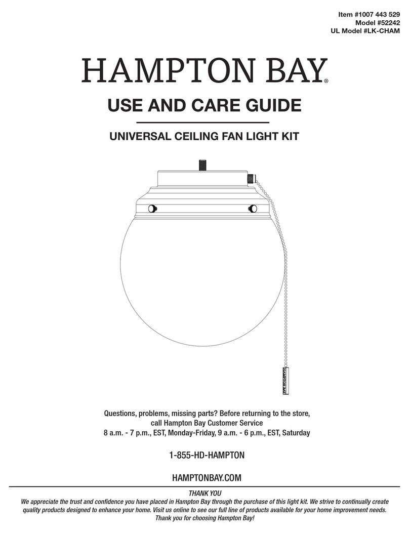 HAMPTON BAY 52242 Use and care guide