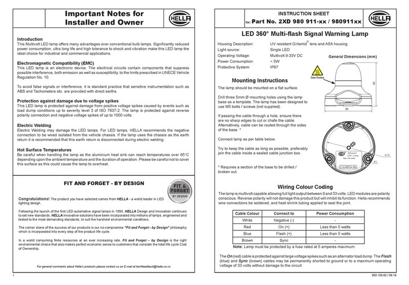 Hella 2XD 980 911 Series instruction sheet