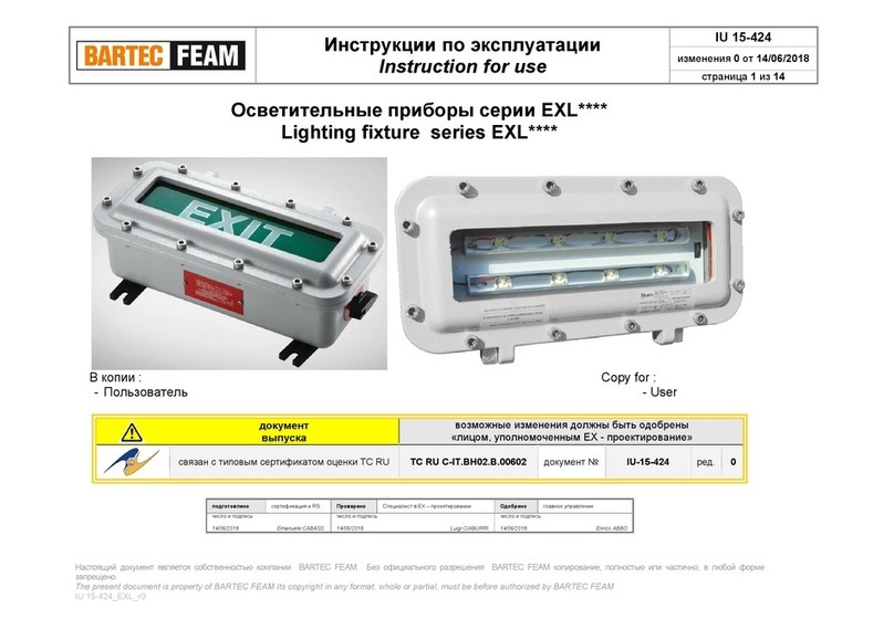 Bartec EXL Series Instructions for use