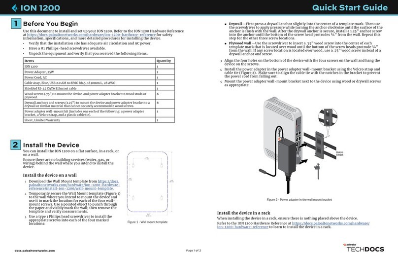 PaloAlto Networks TECHDOCS ION 1200 quick start guide