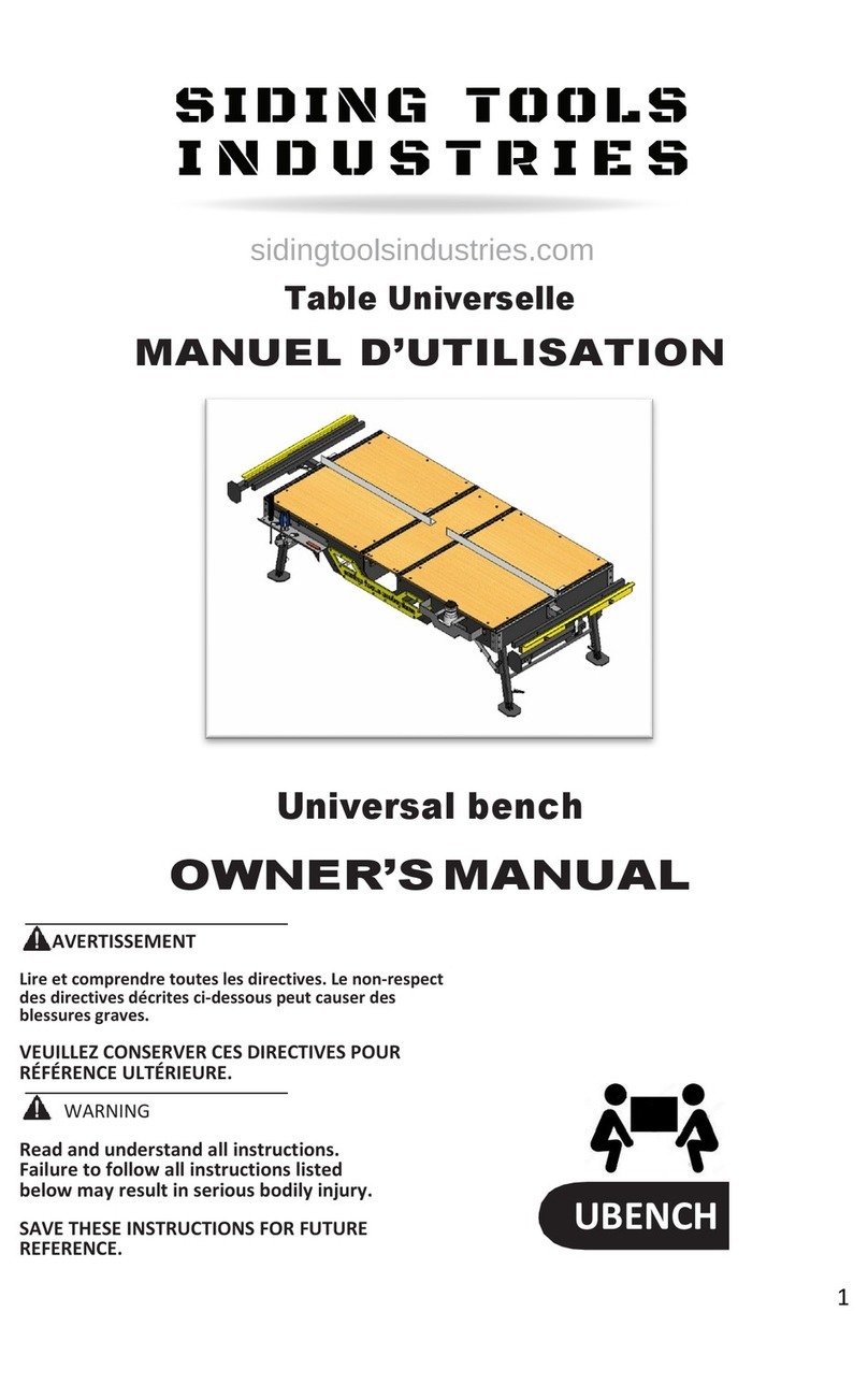 Siding Tools Industries UBENCH-B owner's manual
