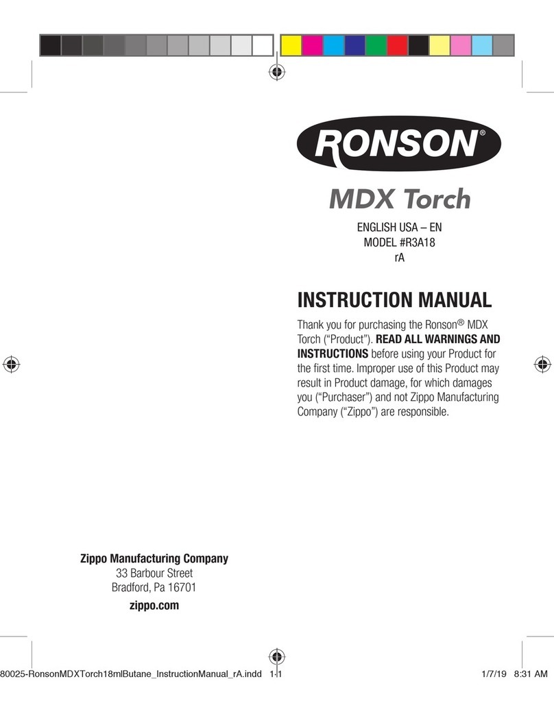Ronson MDX Torch instruction manual