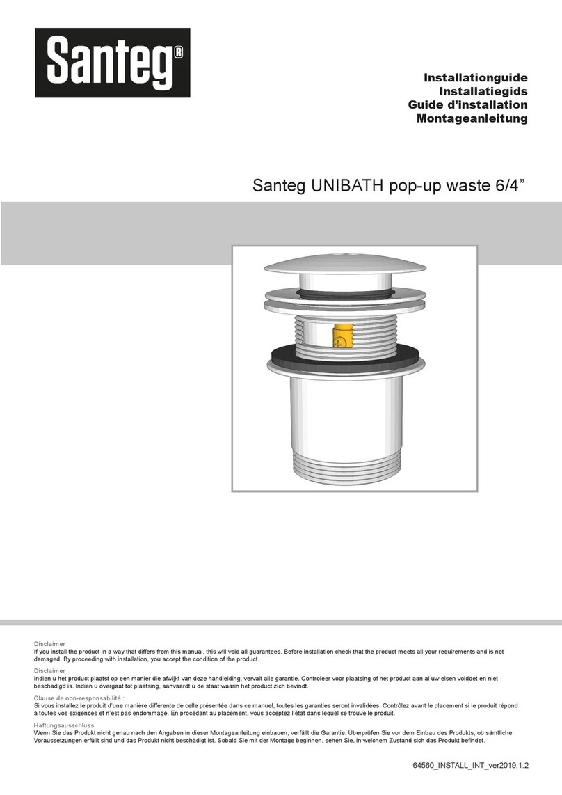 Santeg UNIBATH Pop-up Waste installation guide