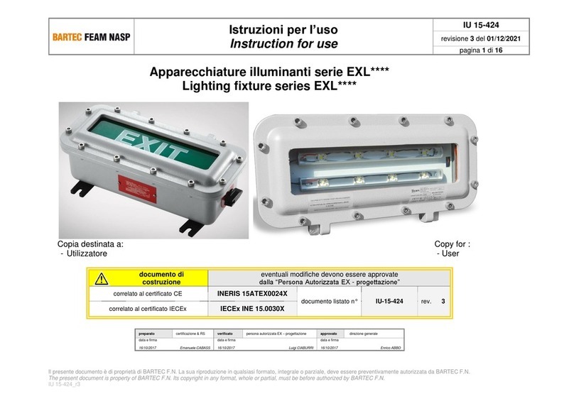 Bartec EXL Series Instructions for use