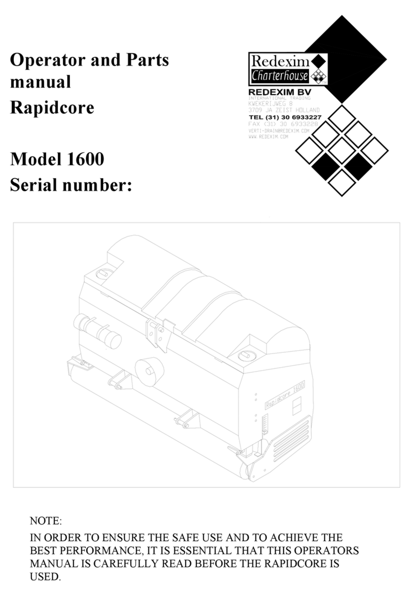 Redexim Rapidcore 1600 Operator and parts manual