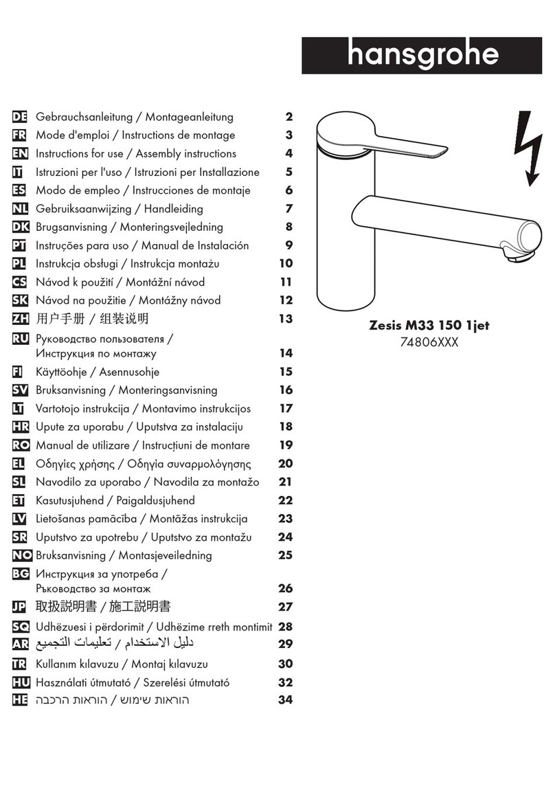 Hans Grohe Zesis M33 150 1jet 74806 Series User manual Hans Grohe Zesis M33 150 1jet 74806 Series User manual