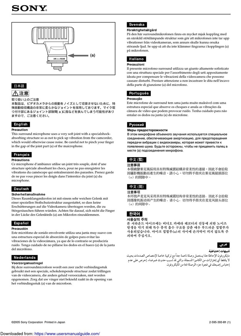 Sony ECM-HQP1 User manual Sony ECM-HQP1 User manual