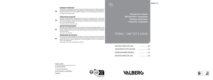 VALBERG CNF 327 E X742C User manual