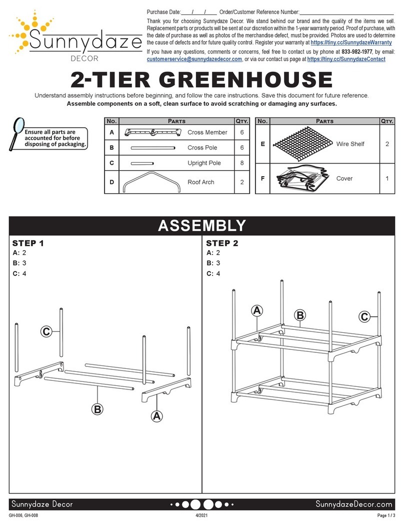 Sunnydaze Decor GH-006 Assembly instructions Sunnydaze Decor GH-006 Assembly instructions