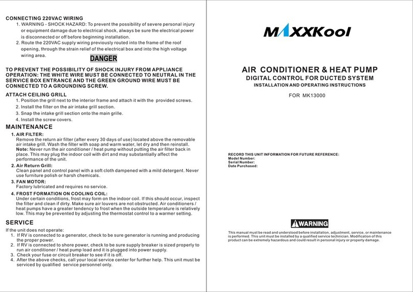 maxxkool MK13000 Installation and operating instructions