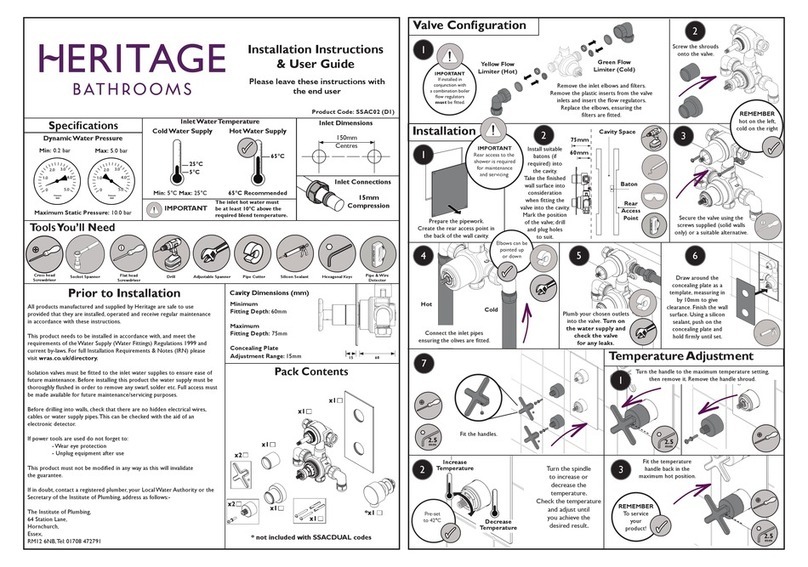 Heritage Bathrooms SSAC02 Installation instructions & user guide Heritage Bathrooms SSAC02 Installation instructions & user guide