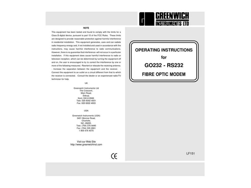 Greenwich Instruments GO232 operating instructions