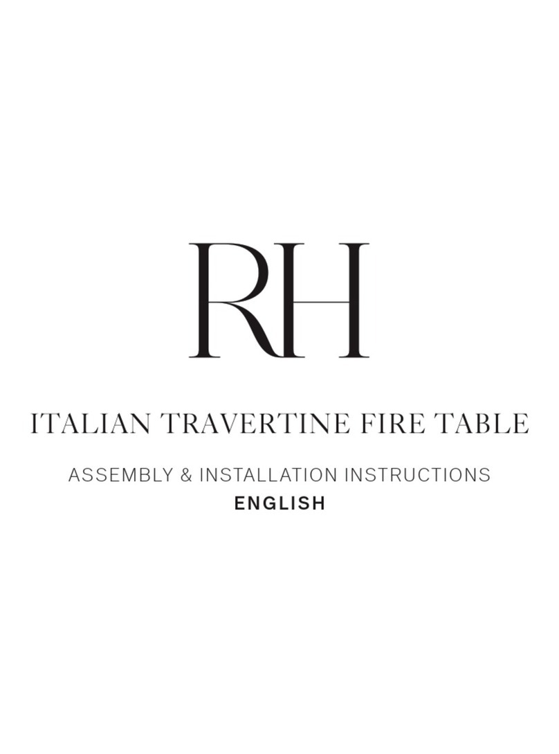 RH ITALIAN TRAVERTINE FIRE TABLE Assembly/installation instructions