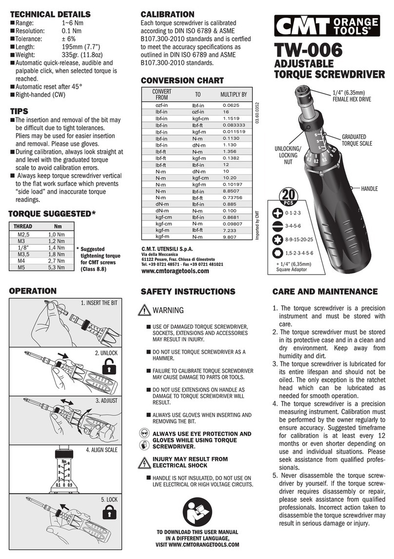 CMT ORANGE TOOLS TW-006 quick start guide