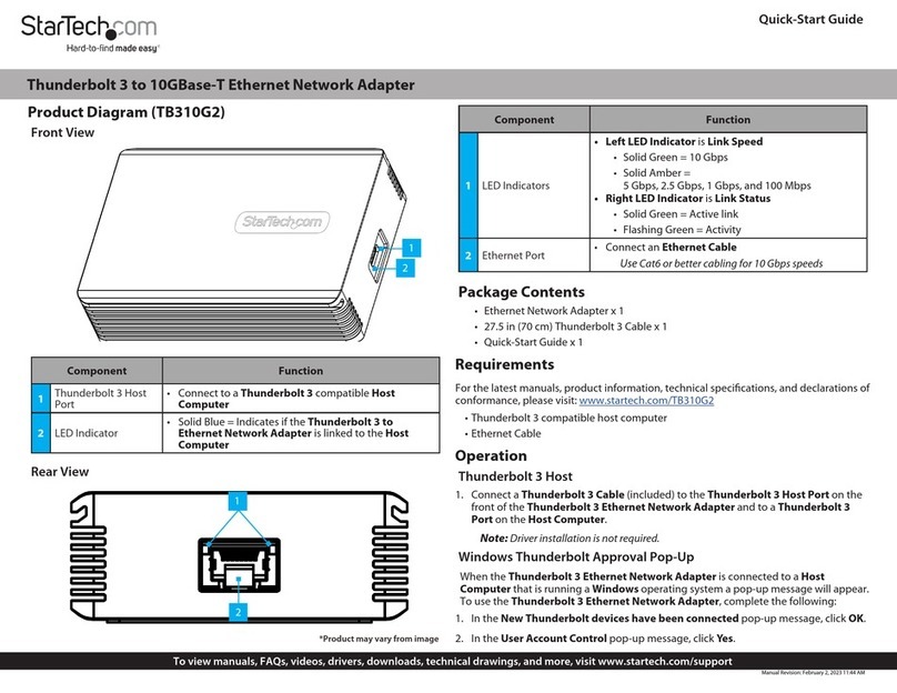 StarTech.com TB310G2 User manual StarTech.com TB310G2 User manual
