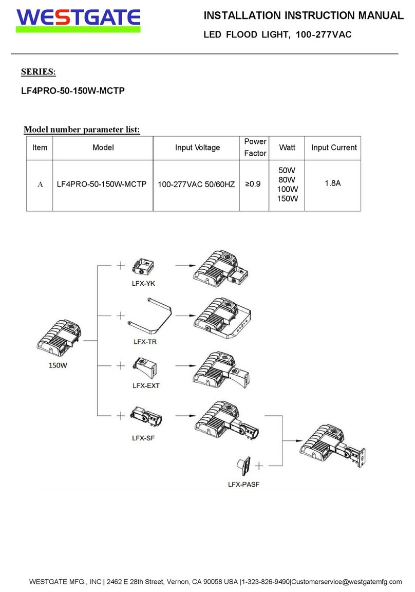Westgate LF4PRO-50-150W-MCTP Installation instructions manual