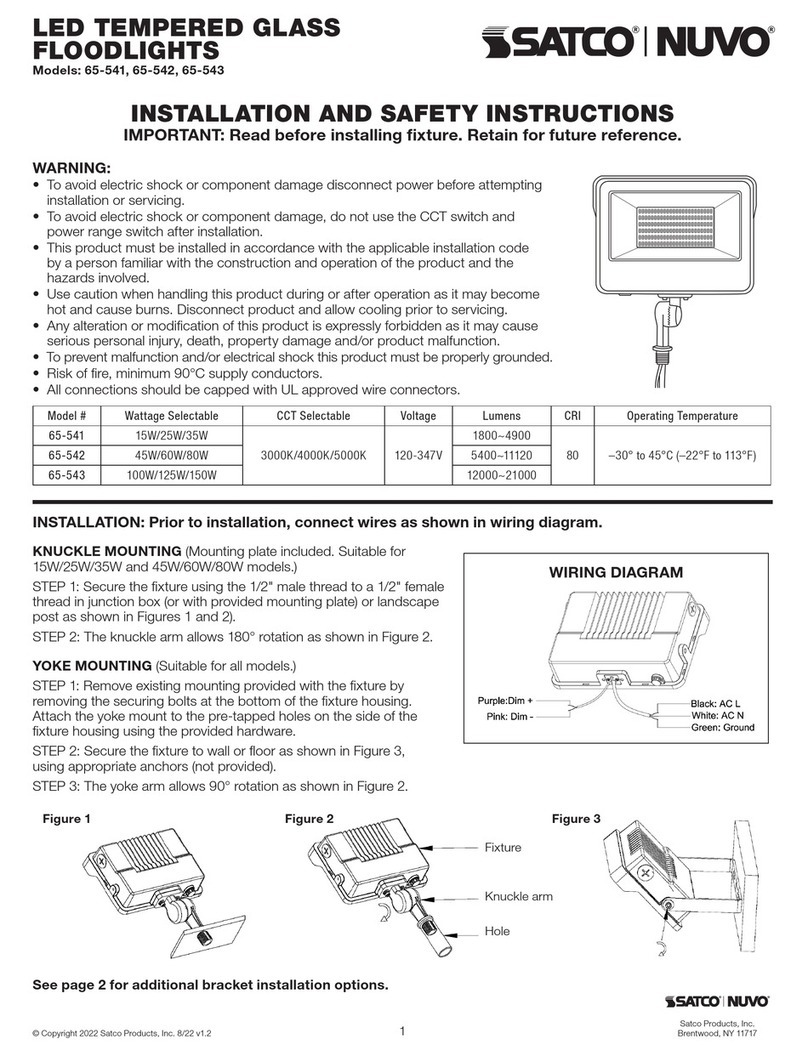 Satco NUVO 65-541 Installation and safety instructions Satco NUVO 65-541 Installation and safety instructions