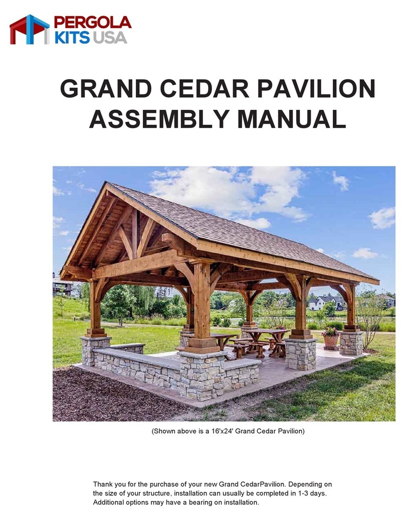 Pergola kits USA GRAND CEDAR PAVILION Assembly manual