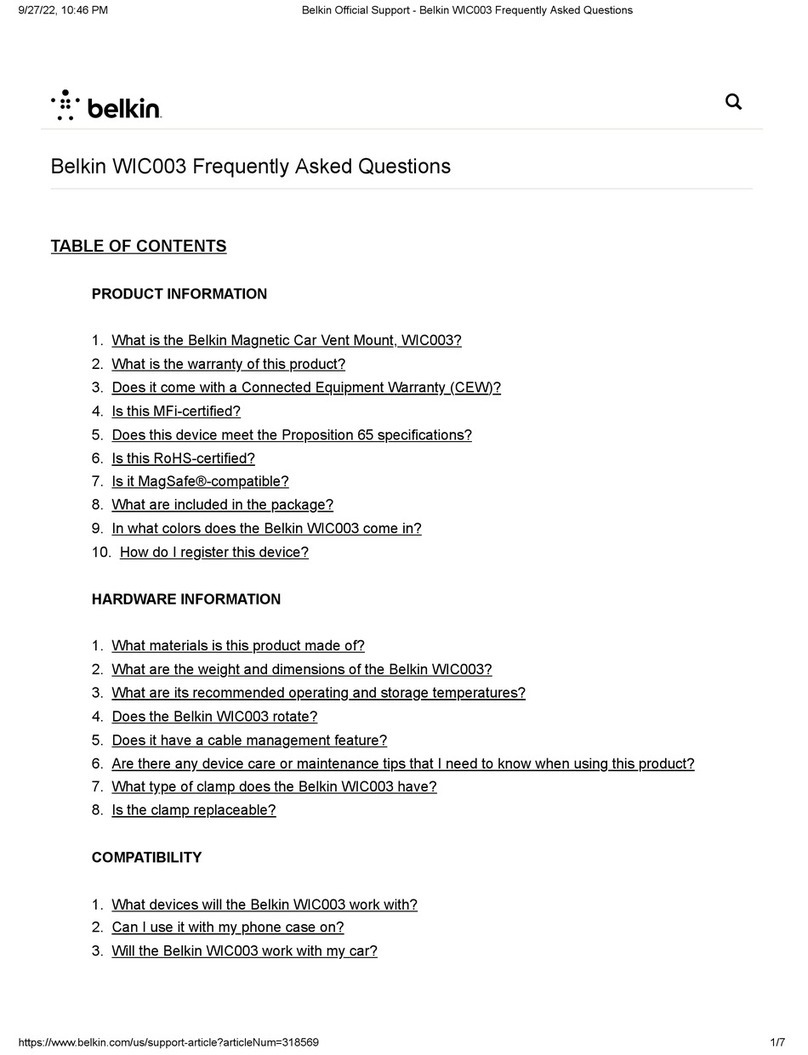 Belkin WIC003 Frequently asked questions Belkin WIC003 Frequently asked questions