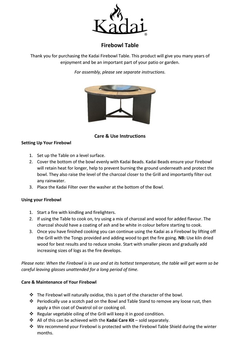 Kadai Firebowl Firebowl Table Care & use instructions