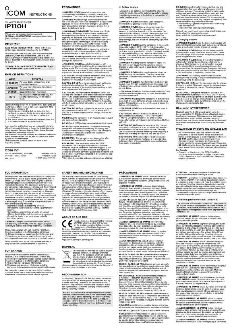 Icom IP110H instructions