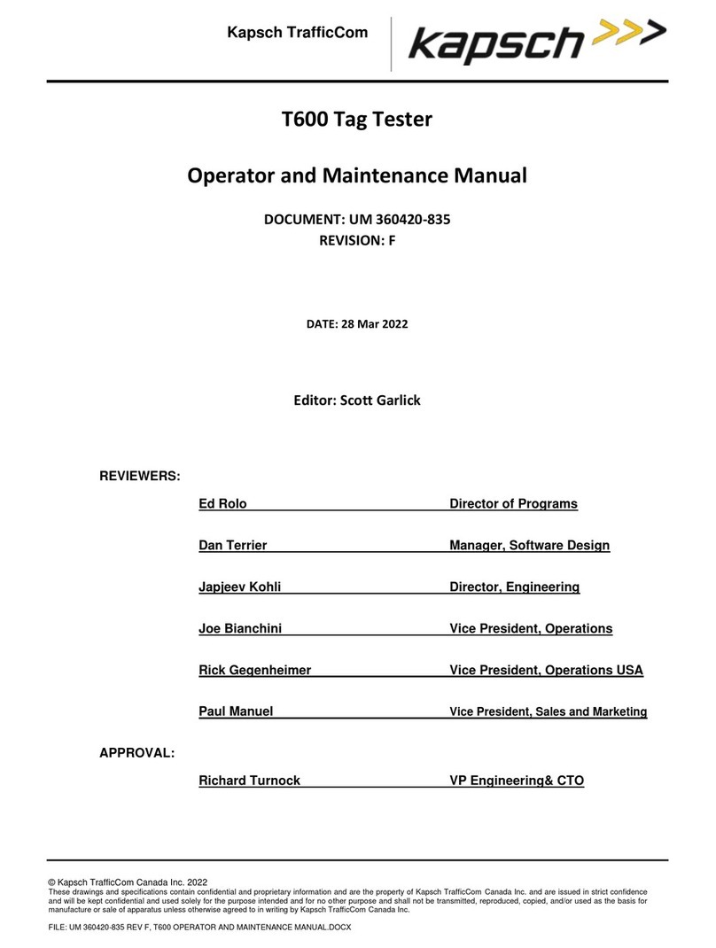 KAPSCH T600 Operator and  maintenance manual