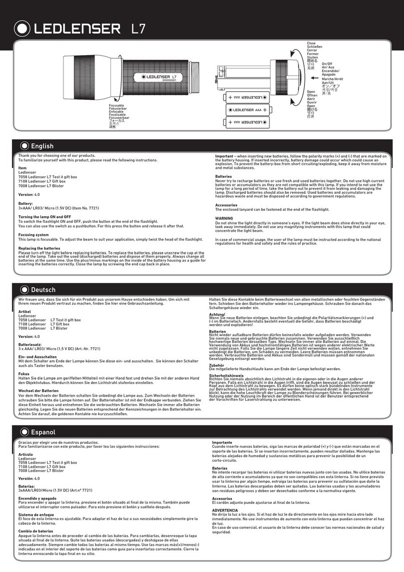 Ledsenser L7 instructions