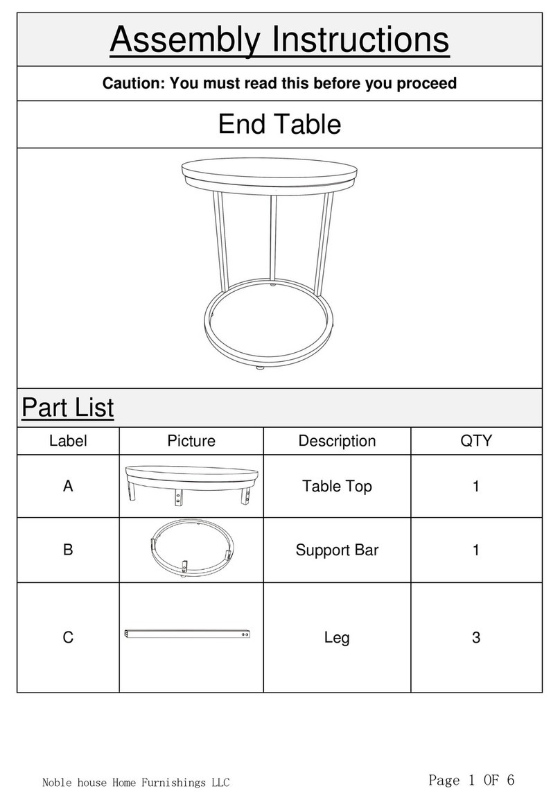 Noble House Home Furnishings End Table Assembly instructions