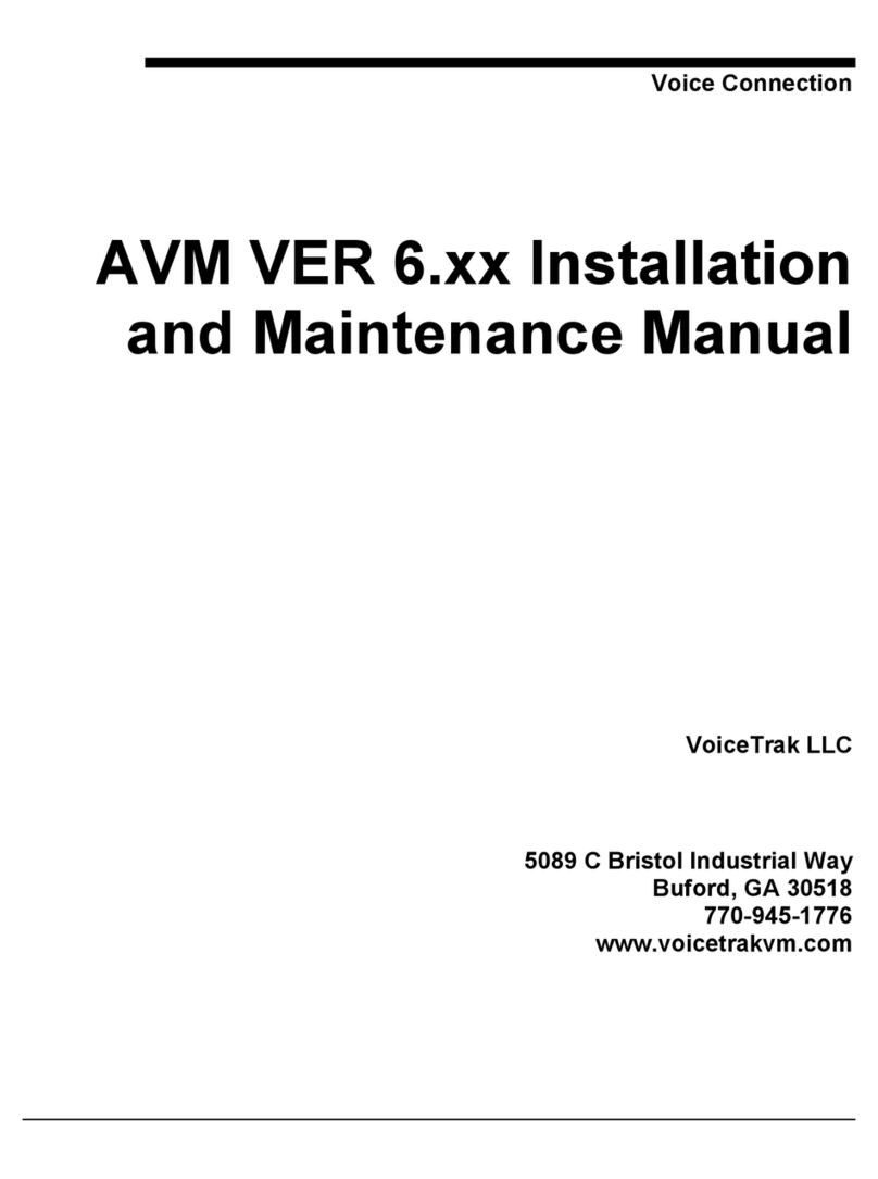 VoiceTrak AVM VER 6 Series Installation and maintenance manual VoiceTrak AVM VER 6 Series Installation and maintenance manual