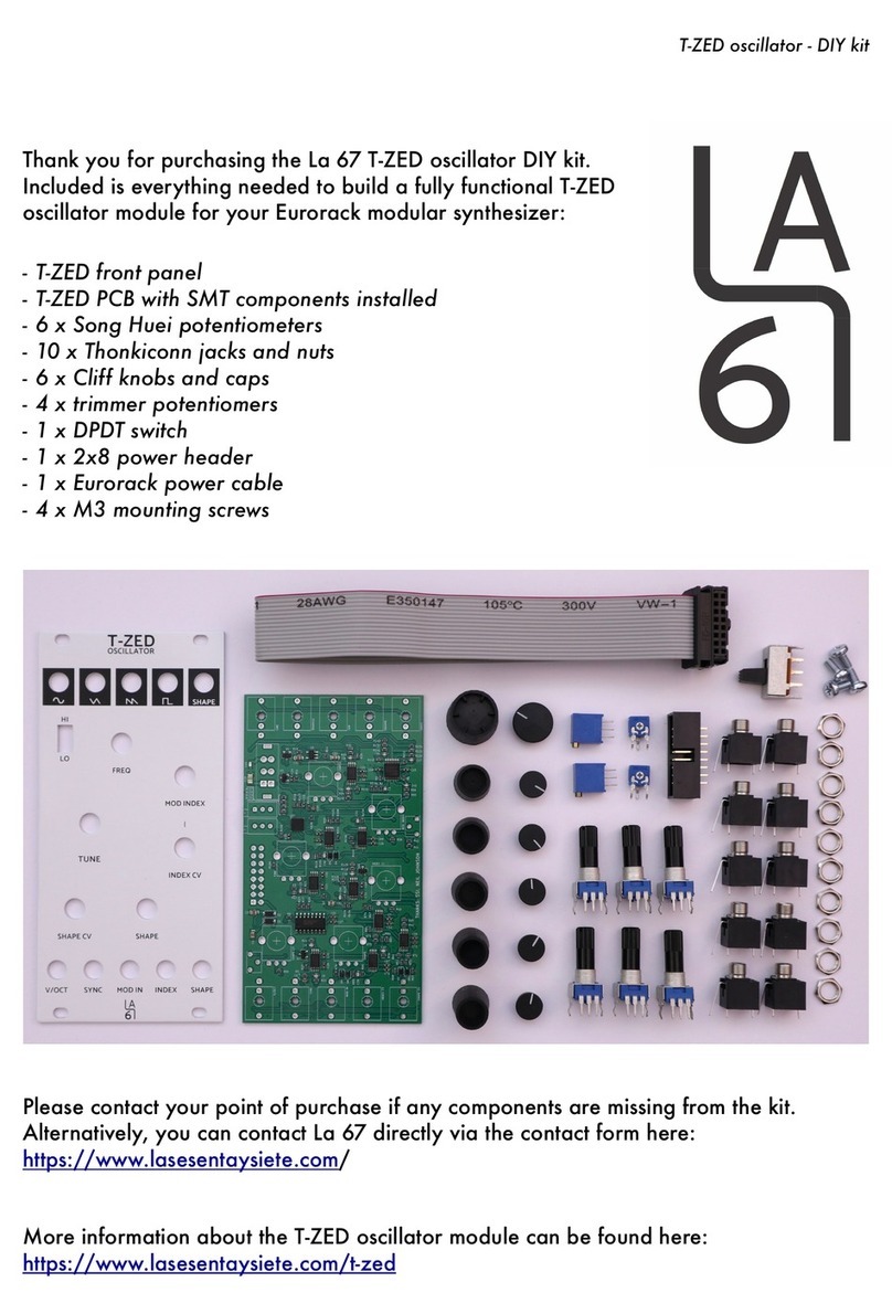 La Sesenta y Siete La 67 T-ZED quick start guide