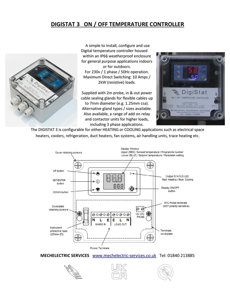 MECHELECTRIC DIGISTAT 3 quick start guide