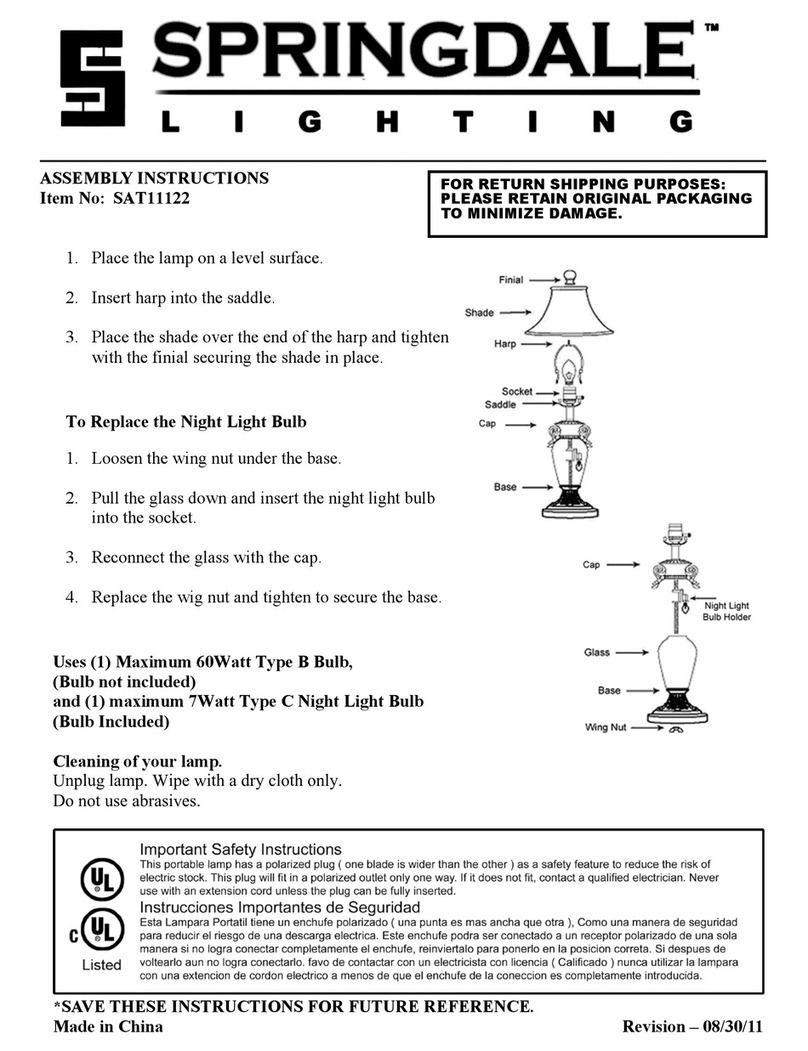 Springdale Lighting SAT11122 Assembly instructions