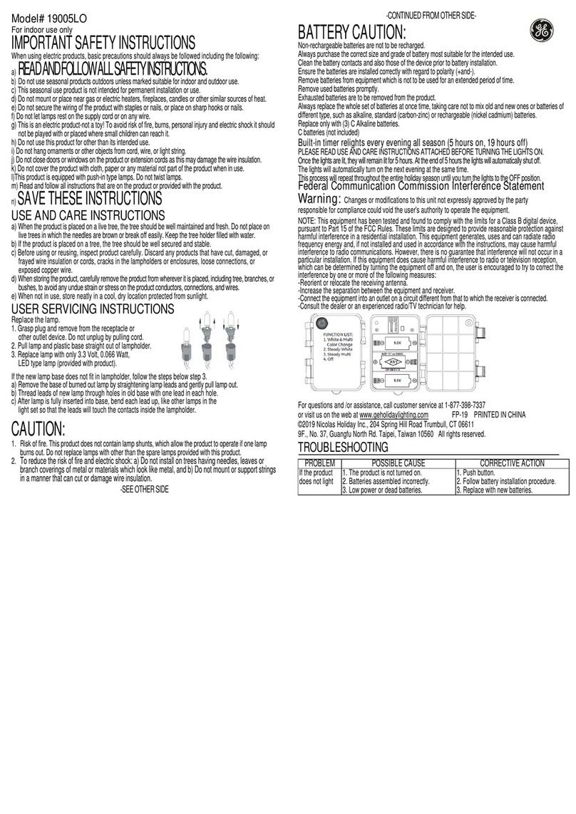 GE Color Choice 19005LO Use & care guide