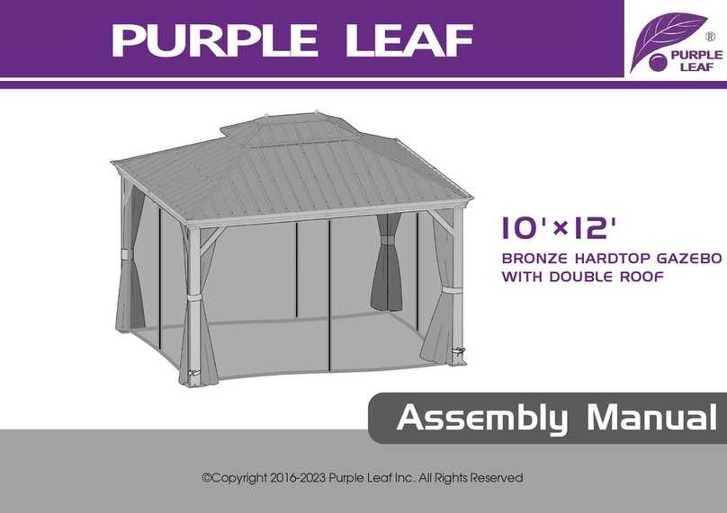 PURPLE LEAF 10x12 BRONZE HARDTOP GAZEBO WITH DOUBLE ROOF User manual