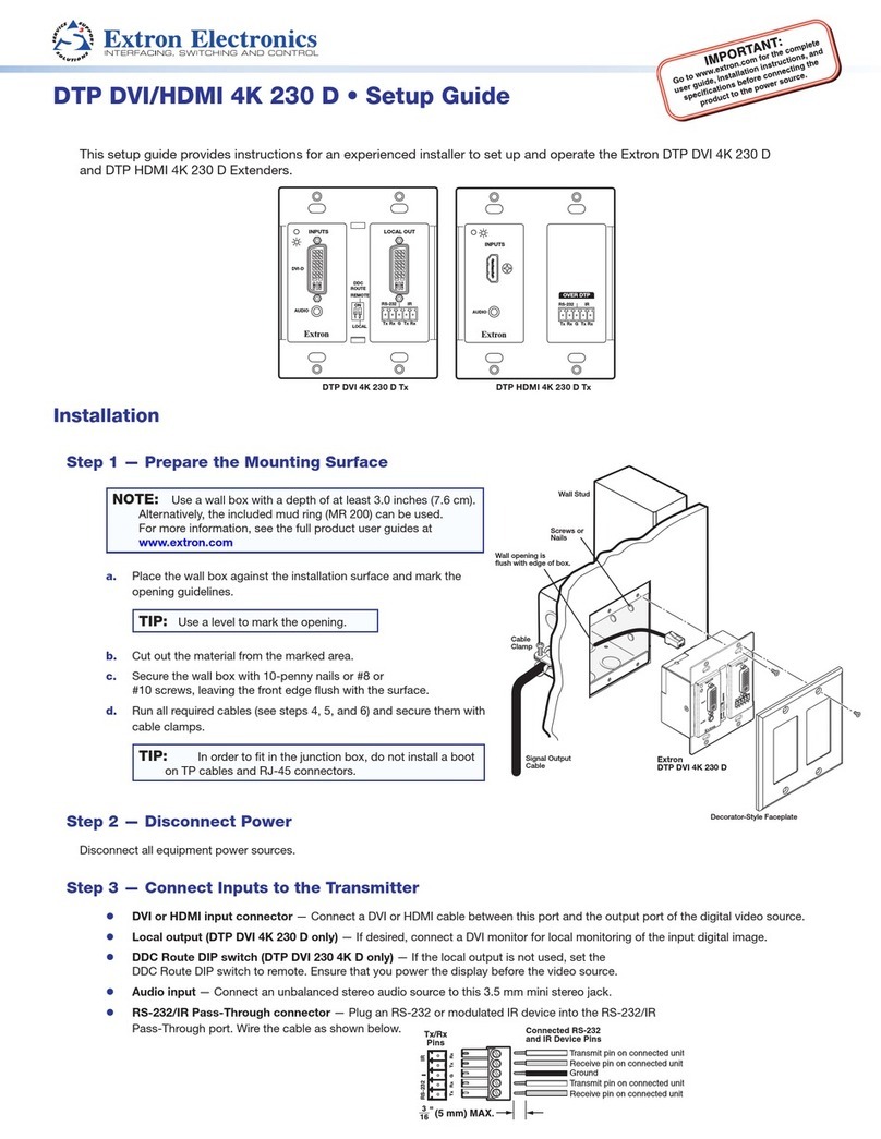 Extron electronics DTP DVI 4K 230 D Series User manual