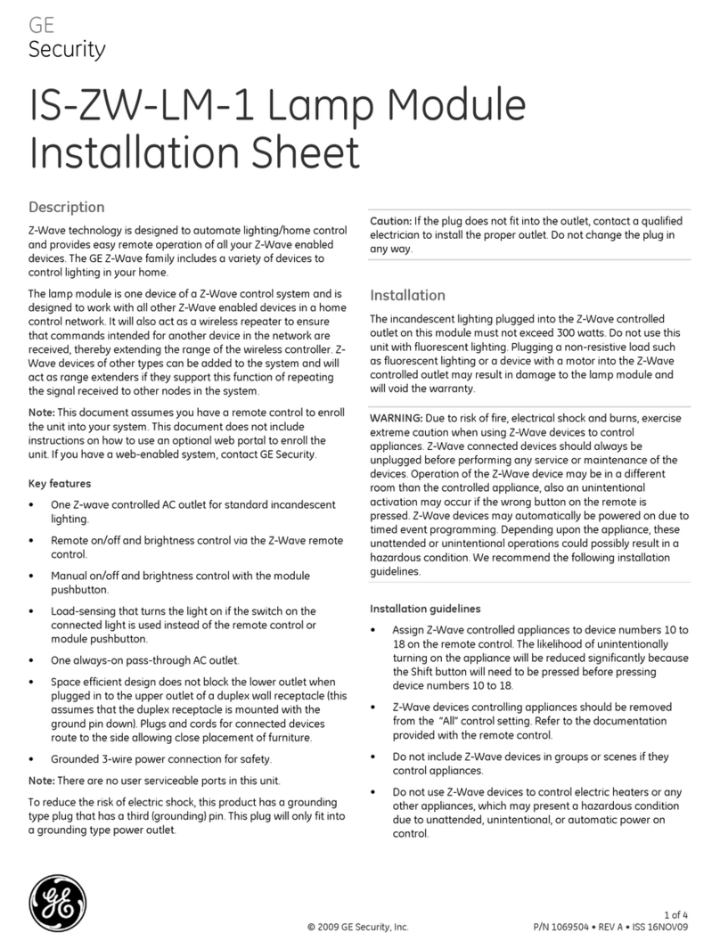 GE Security IS-ZW-LM-1 Assembly instructions