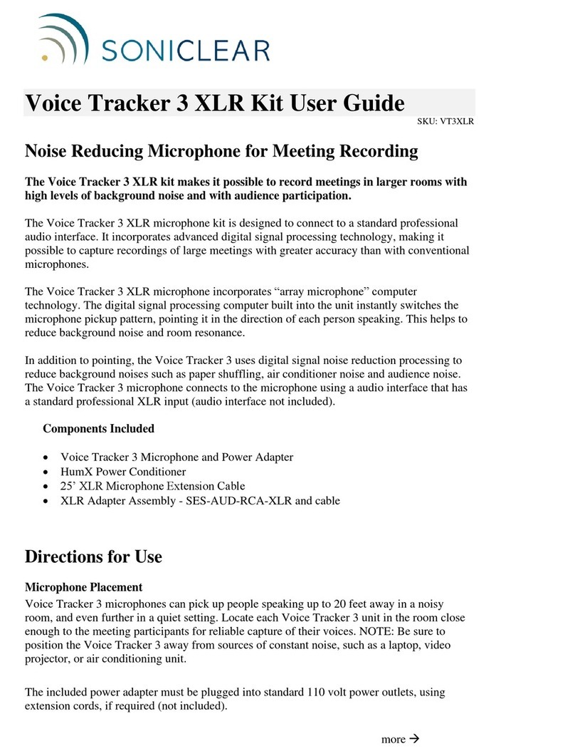 Soniclear Voice Tracker 3 XLR User manual