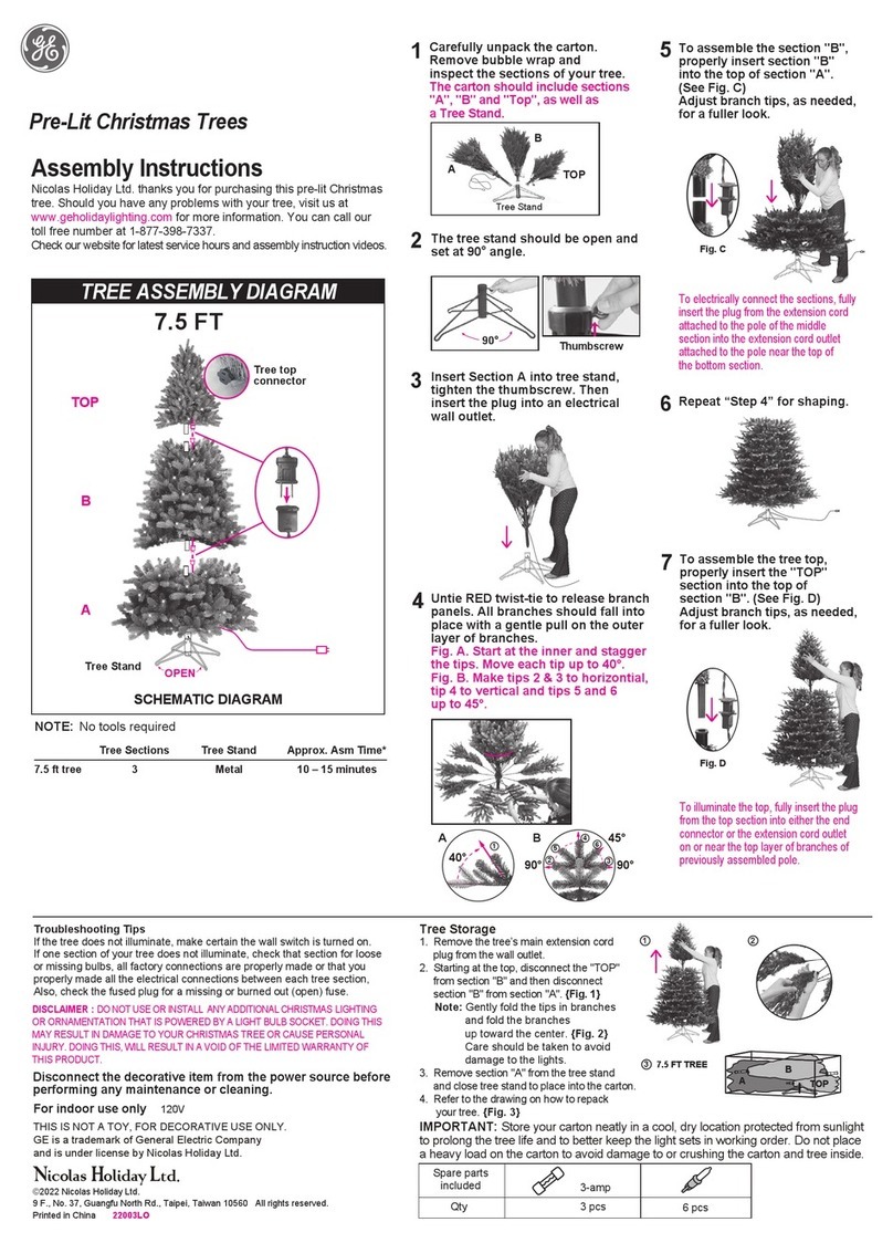 GE Holiday Classics Flocked Laurel Pine 22003 User manual