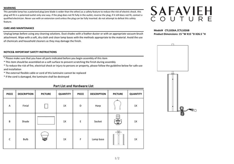 SAFAVIEH COUTURE CTL1026A quick start guide