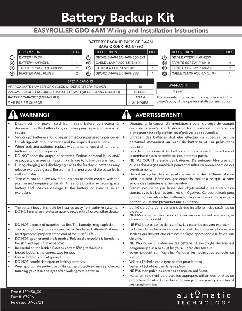 Automatic Technology EASYROLLER GDO-6AM installation instructions