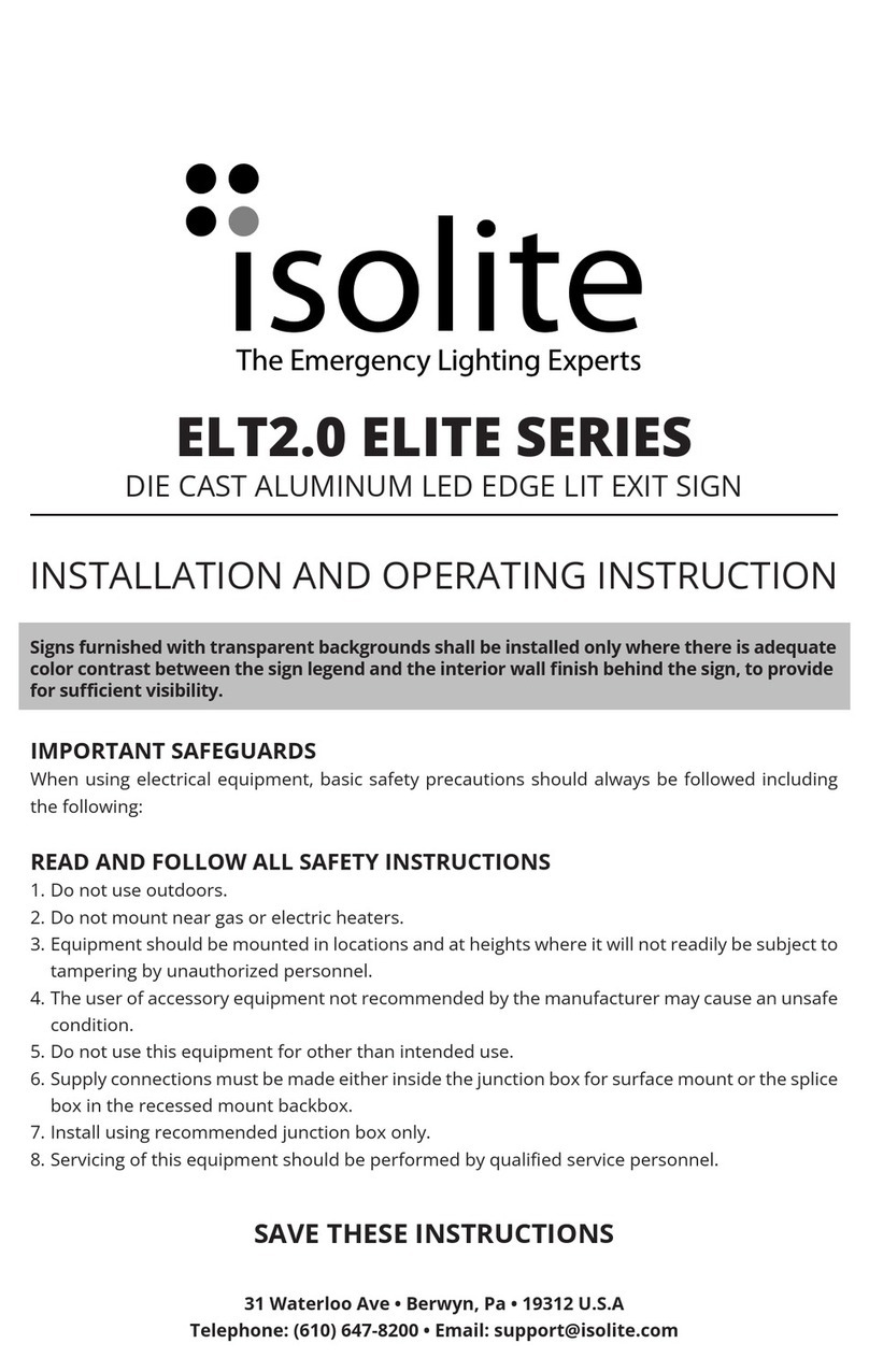 Isolite ELT2.0 ELITE Series Installation and operating instruction