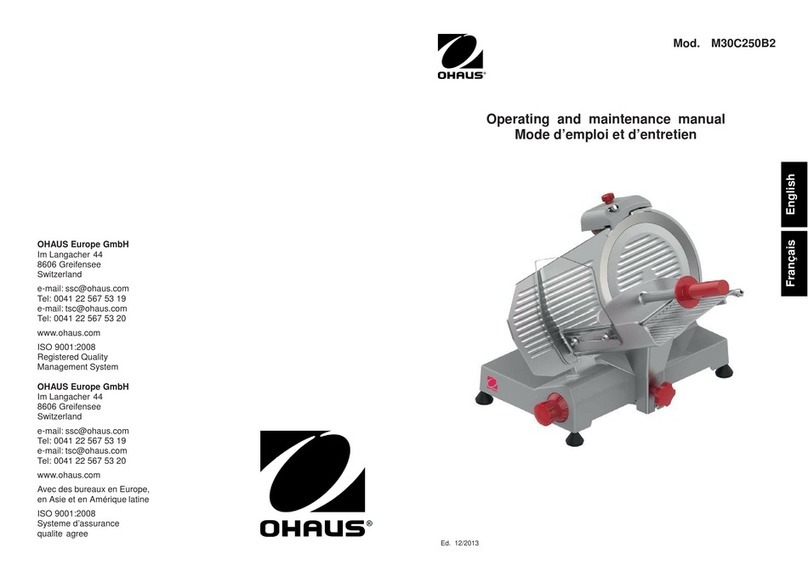OHAUS M30C250B2 Operating and maintenance manual