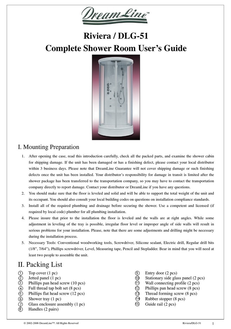 Dreamline Riviera DLG-51 user guide