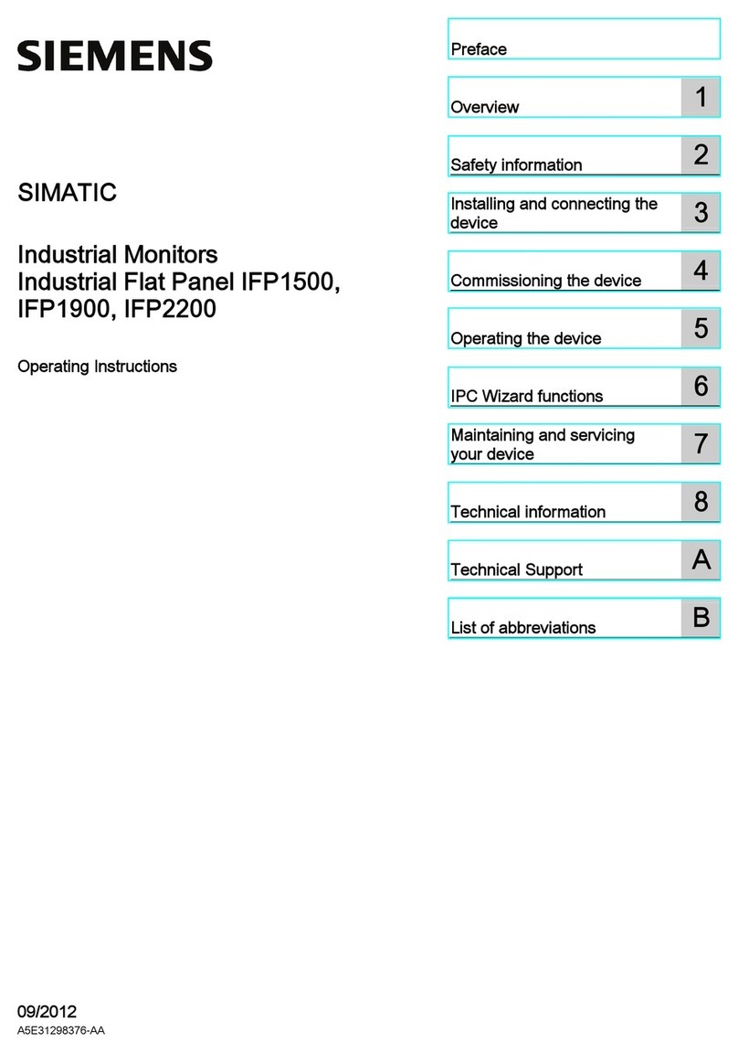 Siemens SIMATIC Industrial Flat Panel IFP1500 User manual