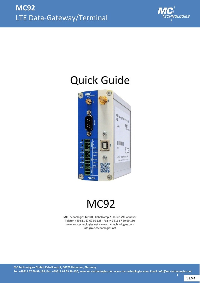 MC Technologies MC92 quick guide