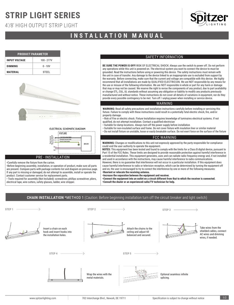 Spitzer LIGHTING STRIP LIGHT Series installation manual