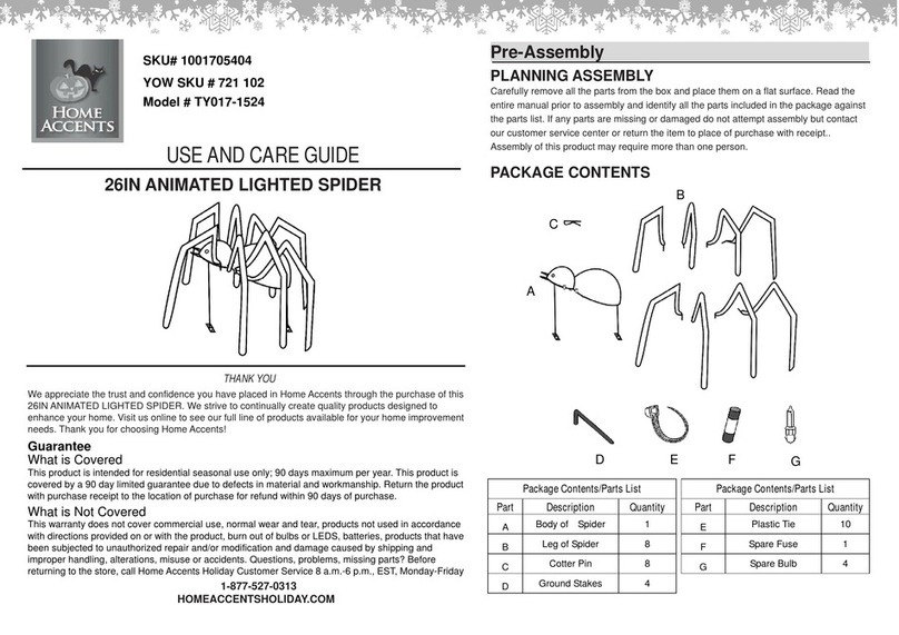 Home Accents TY017-1524 Use and care guide