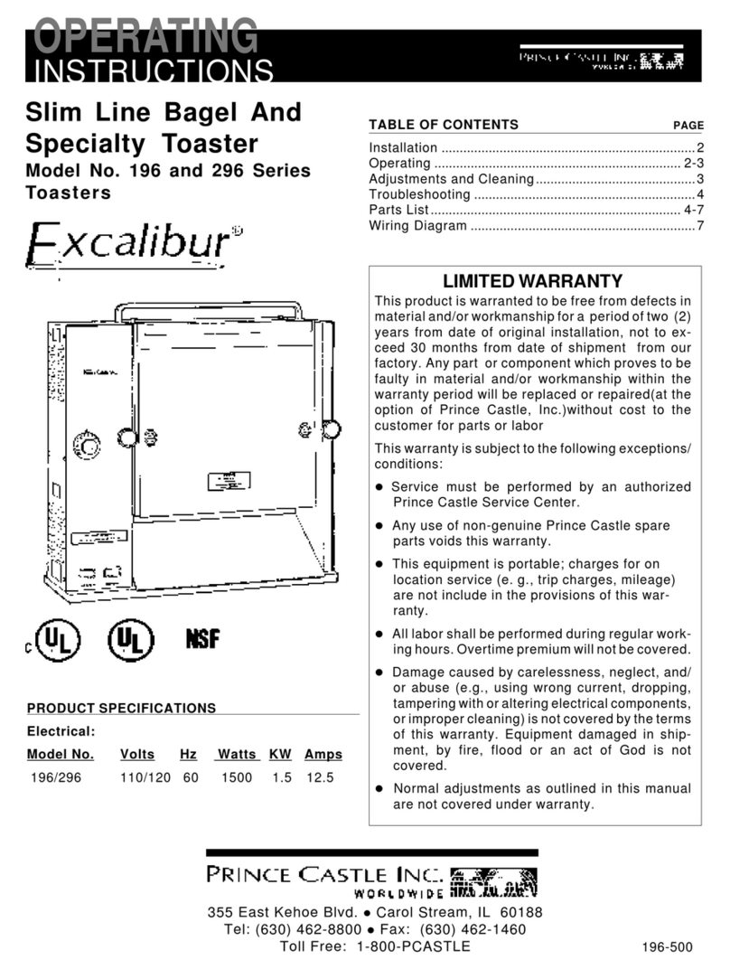 Excalibur 196 Series operating instructions
